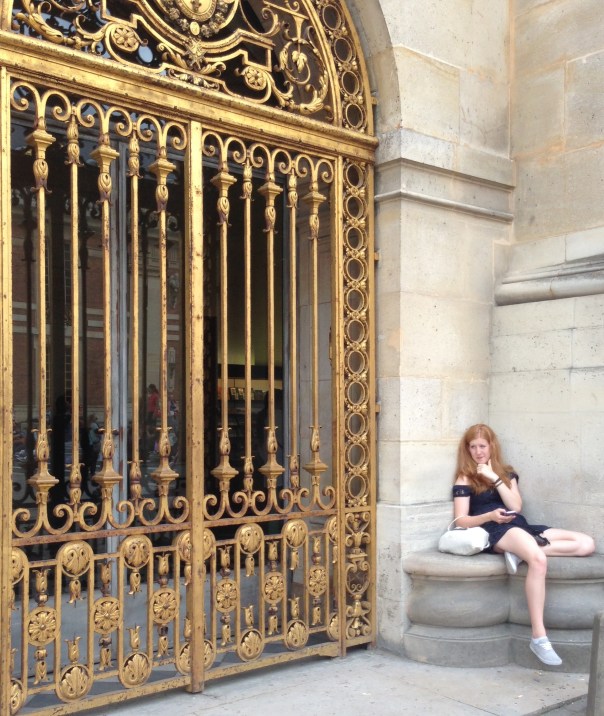 Girl at Gates of Versailles Copyright Shelagh Donnelly